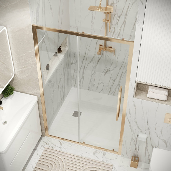 Душевая дверь Grossman Cosmo 100 100.K33.02.100.32.00 профиль Золото сатин стекло прозрачное Душевая дверь Grossman Cosmo 100 100.K33.02.100.32.00 профиль Золото сатин стекло прозрачное