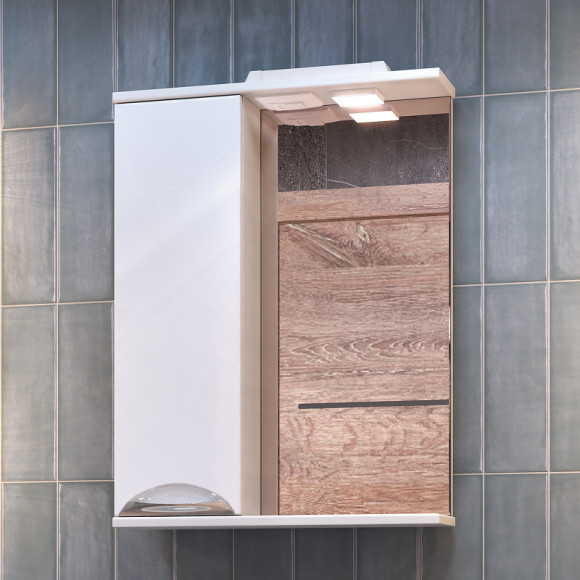 Зеркало со шкафом Vigo Callao 50 L z.CAL.50.L.El с подсветкой Белое