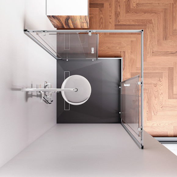 Душевой уголок AM.PM Sunny 100х100 W87G-403-100100-MT профиль Хром матовый стекло прозрачное