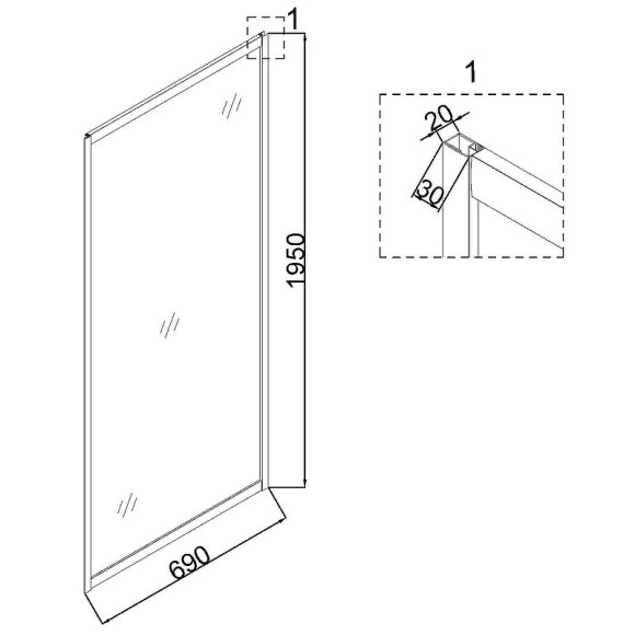 Душевая стенка Niagara Nova 70 NG-A70G профиль Холодное золото стекло прозрачное Душевая стенка Niagara Nova 70 NG-A70G профиль Холодное золото стекло прозрачное