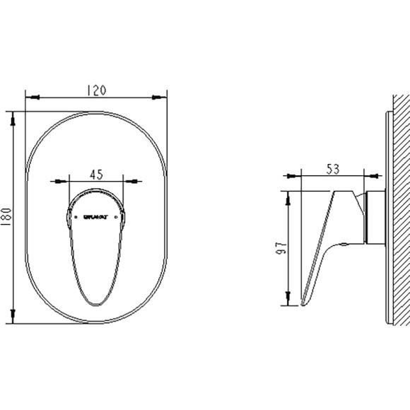 Смеситель для душа Bravat Drop PB84898CP-RUS Хром