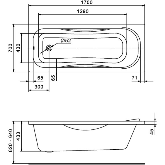 Акриловая ванна Santek Тенерифе 170x70 1WH302207 без гидромассажа Акриловая ванна Santek Тенерифе 170x70 1WH302207 без гидромассажа