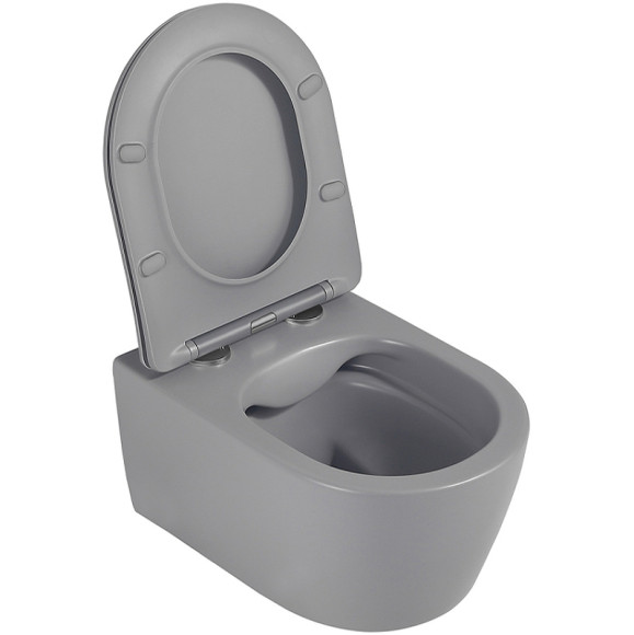 Унитаз Abber Bequem AC1104MG подвесной Серый матовый с сиденьем Микролифт Унитаз Abber Bequem AC1104MG подвесной Серый матовый с сиденьем Микролифт