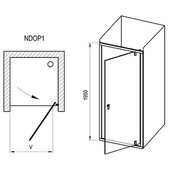 Душевая дверь Ravak Nexty NDOP1-80 03O40U00Z1 профиль Сатин стекло Transparent Душевая дверь Ravak Nexty NDOP1-80 03O40U00Z1 профиль Сатин стекло Transparent