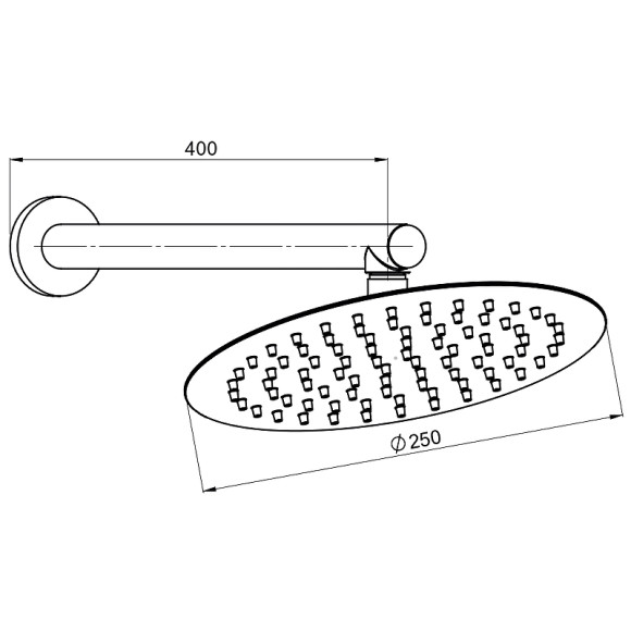 Верхний душ GPD ADS30-S Черный матовый