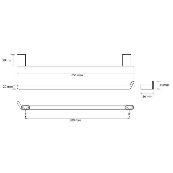 Полотенцедержатель Bemeta Organic Black 167104370 Черный матовый Полотенцедержатель Bemeta Organic Black 167104370 Черный матовый