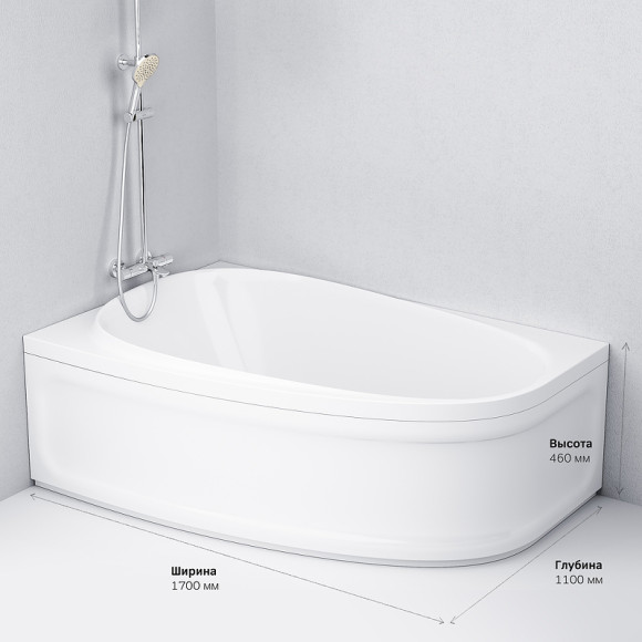 Акриловая ванна AM.PM Like 170x110 L W80A-170L110W-A без гидромассажа Акриловая ванна AM.PM Like 170x110 L W80A-170L110W-A без гидромассажа