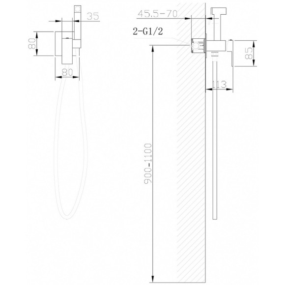 Гигиенический душ со смесителем Abber Daheim AF8226NG Никель Гигиенический душ со смесителем Abber Daheim AF8226NG Никель