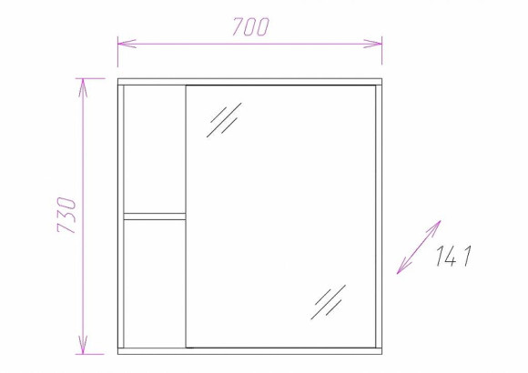 Зеркальный шкаф Onika Дельта 70.00 207020 Ясень шимо светлый Зеркальный шкаф Onika Дельта 70.00 207020 Ясень шимо светлый