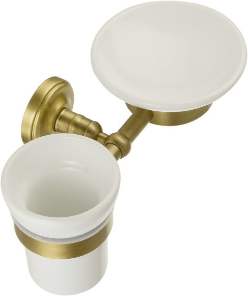 Стакан для зубных щеток с мыльницей Migliore Mirella 17176 Бронза