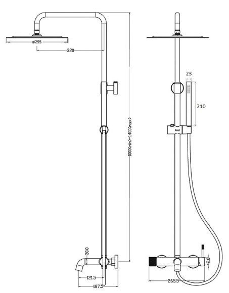 Душевая система Boheme Uno 468-WCR Белая матовая Хром