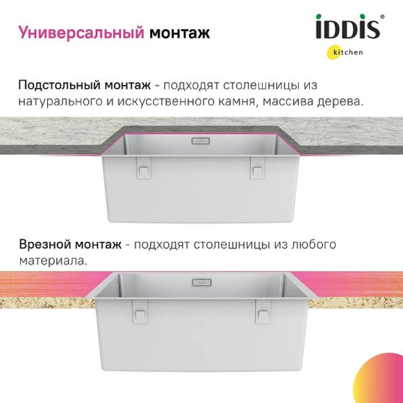 Кухонная мойка Iddis Prime 54 PRI54S0i77 Сатин