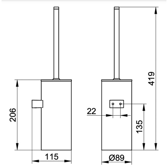 Ершик для унитаза Keuco Collection Moll 12769 010100 Хром Белый Ершик для унитаза Keuco Collection Moll 12769 010100 Хром Белый