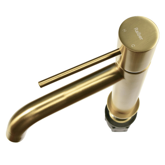 Смеситель для раковины Raiber Graceful RPG-001 Золото матовое Смеситель для раковины Raiber Graceful RPG-001 Золото матовое