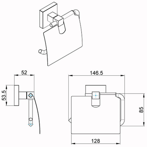 Держатель туалетной бумаги Azario Rina AZ-87010 с крышкой Хром Держатель туалетной бумаги Azario Rina AZ-87010 с крышкой Хром
