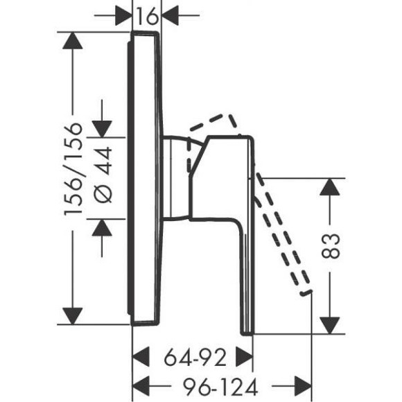 Смеситель для душа Hansgrohe Vernis Shape 71668670 Черный матовый Смеситель для душа Hansgrohe Vernis Shape 71668670 Черный матовый