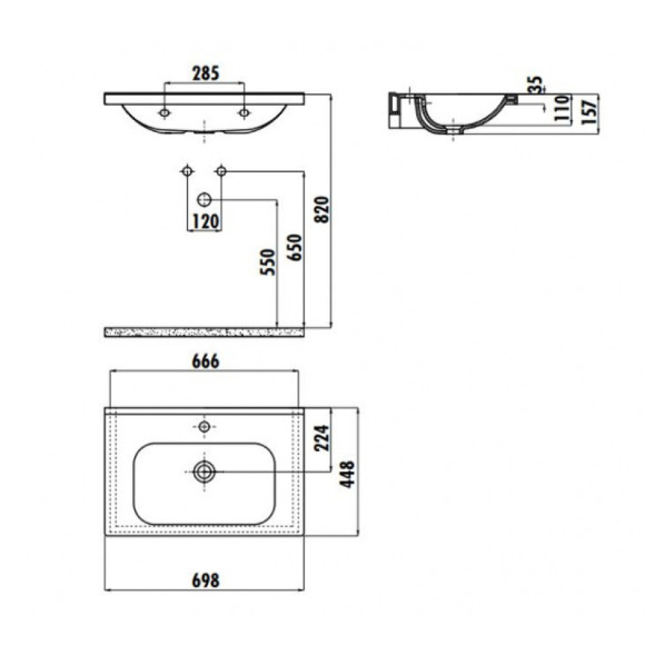 Раковина Creavit Ideal 70 ID070-00CB00E-0000 Белая