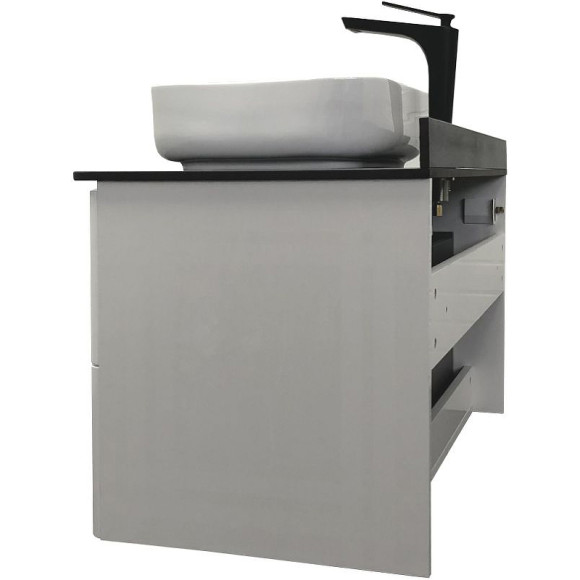 Тумба с раковиной Comforty Амстердам 95 00-00014001 подвесная Белая глянцевая Калакатта Блэк Тумба с раковиной Comforty Амстердам 95 00-00014001 подвесная Белая глянцевая Калакатта Блэк