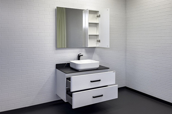 Тумба с раковиной Comforty Амстердам 95 00-00014001 подвесная Белая глянцевая Калакатта Блэк Тумба с раковиной Comforty Амстердам 95 00-00014001 подвесная Белая глянцевая Калакатта Блэк