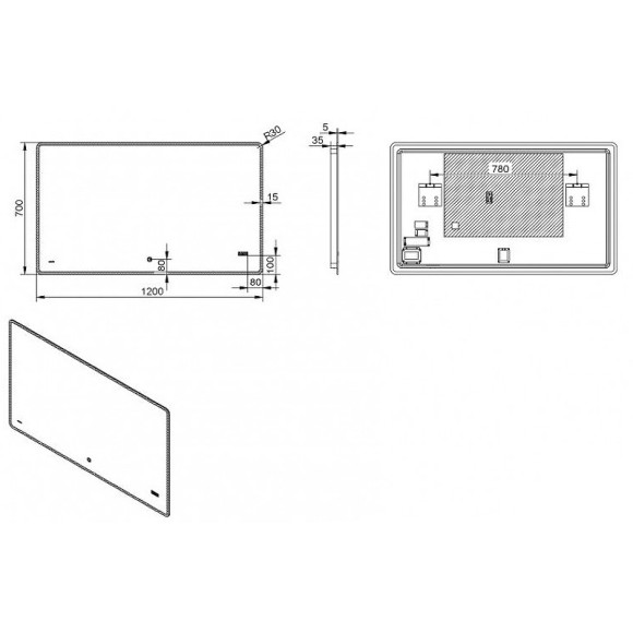 Зеркало Esbano 120 ESMI2073YDS с подсветкой с сенсорным выключателем с подогревом и часами Зеркало Esbano 120 ESMI2073YDS с подсветкой с сенсорным выключателем с подогревом и часами