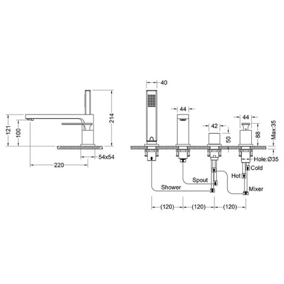 Смеситель на борт ванны Timo Torne 4330/17Y Золото матовое Смеситель на борт ванны Timo Torne 4330/17Y Золото матовое