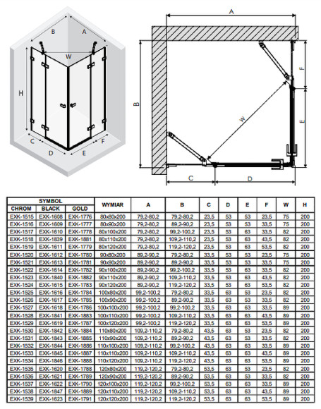 Душевой уголок New Trendy Avexa Gold 80х80 EXK-1776 профиль Брашированное золото стекло прозрачное Душевой уголок New Trendy Avexa Gold 80х80 EXK-1776 профиль Брашированное золото стекло прозрачное