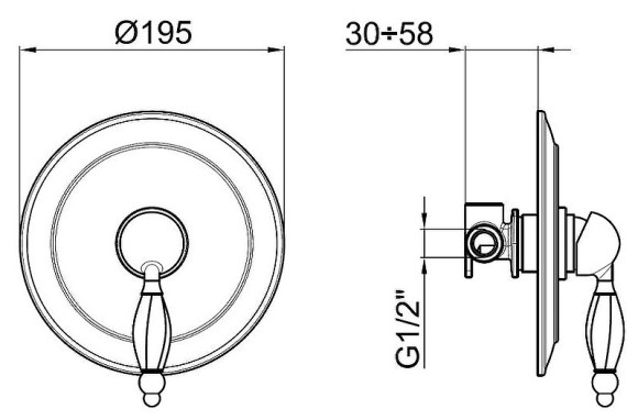 Смеситель для душа Webert Alexandra AL880101010 Золото