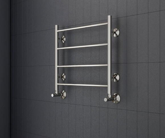 Водяной полотенцесушитель Terminus Аврора П4 500x500 4670078543967 Хром, нижнее подключение, G 1/2" ВР