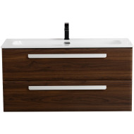 Тумба под раковину Cezares Eco-Cer-N 100 ECO-CER-N-1000-2C-SO-NCS-P подвесная Орех шоколад Софт без ручек