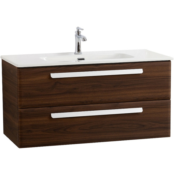 Тумба под раковину Cezares Eco-Cer-N 100 ECO-CER-N-1000-2C-SO-NCS-P подвесная Орех шоколад Софт без ручек
