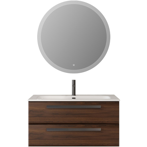 Тумба под раковину Cezares Eco-Cer-N 100 ECO-CER-N-1000-2C-SO-NCS-P подвесная Орех шоколад Софт без ручек