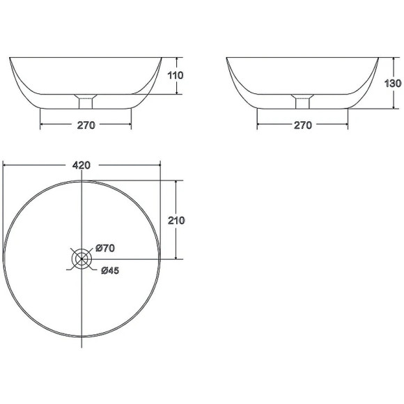 Раковина-чаша Point Артемида 42 PN43152GM Серый матовый Раковина-чаша Point Артемида 42 PN43152GM Серый матовый
