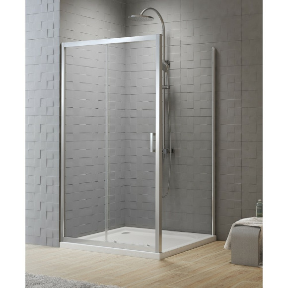 Душевой уголок New Trendy New Varia Chrome 100х90 D-0189A/D-0102B профиль Хром стекло прозрачное Душевой уголок New Trendy New Varia Chrome 100х90 D-0189A/D-0102B профиль Хром стекло прозрачное