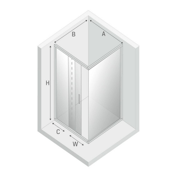 Душевой уголок New Trendy New Varia Chrome 100х90 D-0189A/D-0102B профиль Хром стекло прозрачное Душевой уголок New Trendy New Varia Chrome 100х90 D-0189A/D-0102B профиль Хром стекло прозрачное