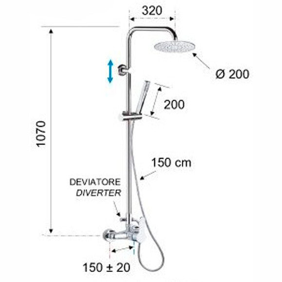 Душевая система Remer Winner W37X7MDEC20 Хром