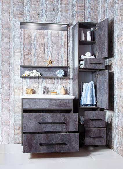 Зеркало Бриклаер Чили 90 4627125415180 с подсветкой Цемент