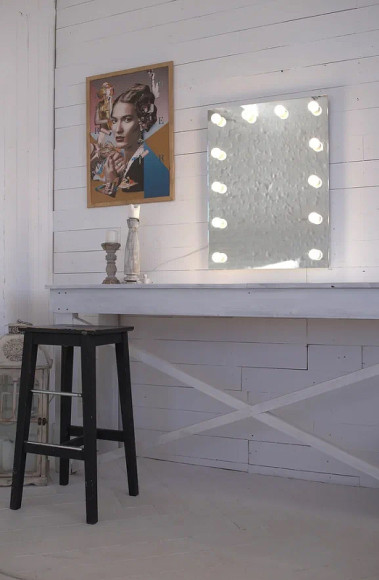 Зеркало Континент Бриджит 600х800 ЗЛП1613 гримерное с подсветкой с механическим выключателем