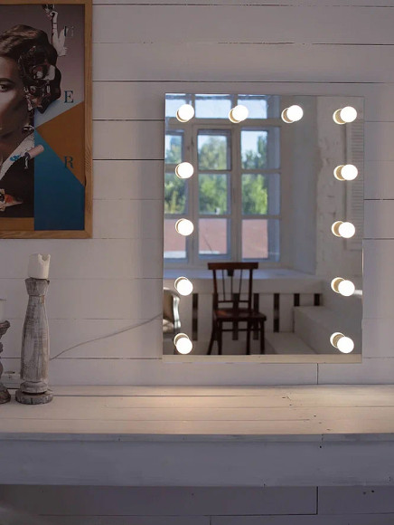 Зеркало Континент Бриджит 600х800 ЗЛП1613 гримерное с подсветкой с механическим выключателем