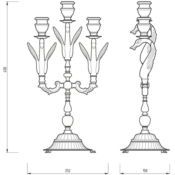Подсвечник Migliore Luxor 26146 Золото Подсвечник Migliore Luxor 26146 Золото