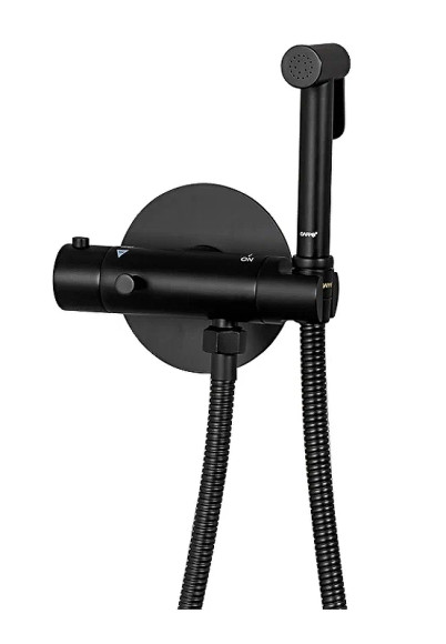 Гигиенический душ со смесителем Gappo G7290-6 с термостатом Черный матовый