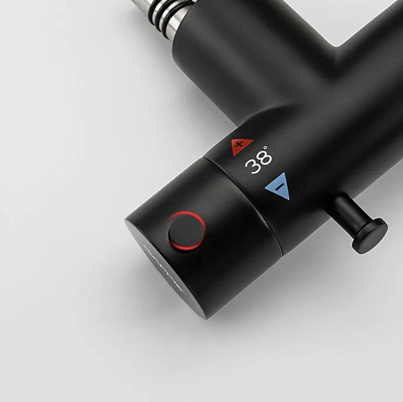 Гигиенический душ со смесителем Gappo G7290-6 с термостатом Черный матовый Гигиенический душ со смесителем Gappo G7290-6 с термостатом Черный матовый