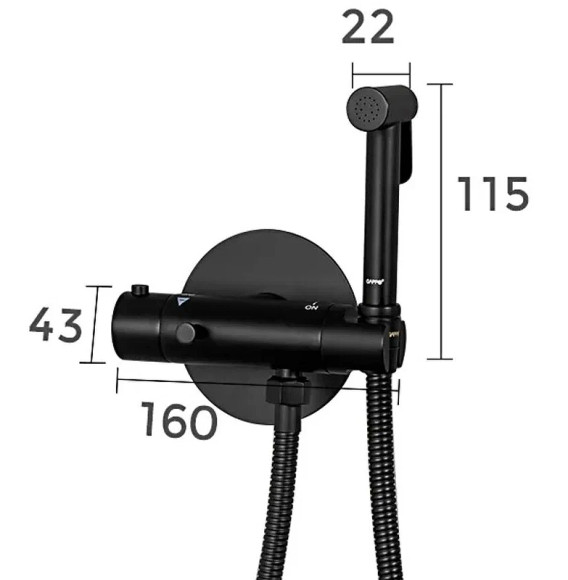 Гигиенический душ со смесителем Gappo G7290-6 с термостатом Черный матовый Гигиенический душ со смесителем Gappo G7290-6 с термостатом Черный матовый
