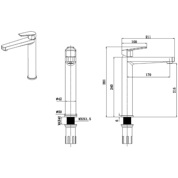 Смеситель для раковины Allen Brau Eclipse 5.E1002-31 Черный матовый Смеситель для раковины Allen Brau Eclipse 5.E1002-31 Черный матовый