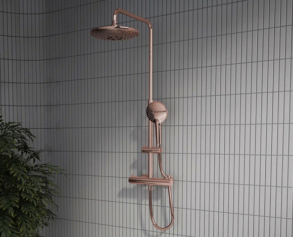Душевая система Vitra Aquaheat Bliss A4720526EXP с термостатом Медь