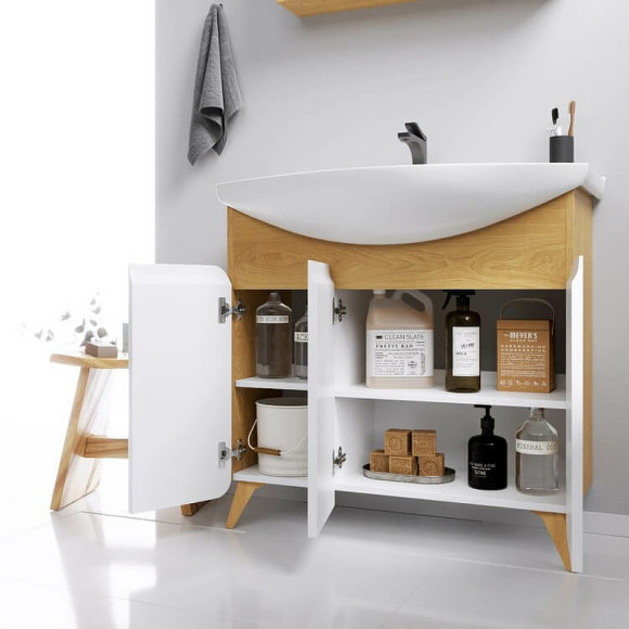 Тумба под раковину Aqwella Basic 85 BAS0108DZ Дуб золотой Тумба под раковину Aqwella Basic 85 BAS0108DZ Дуб золотой