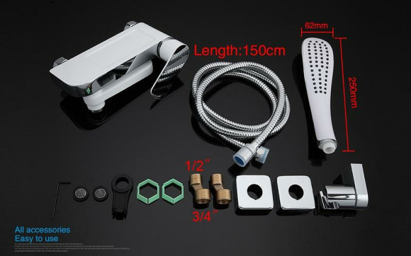 Смеситель для ванны Gappo G48 G3248 Белый Хром