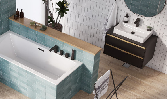 Тумба под раковину Excellent Tuto 80 MLEX.0104.800.BKBL подвесная Черный матовый Дуб