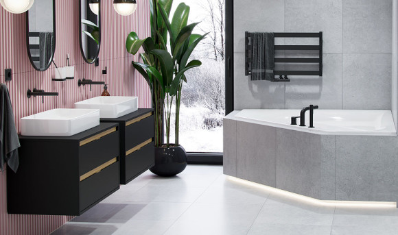 Тумба под раковину Excellent Tuto 80 MLEX.0104.800.BKBL подвесная Черный матовый Дуб