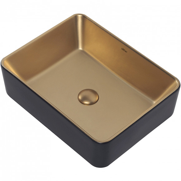 Раковина-чаша Abber Rechteck 49 AC2212BG Золото матовое Черная Раковина-чаша Abber Rechteck 49 AC2212BG Золото матовое Черная