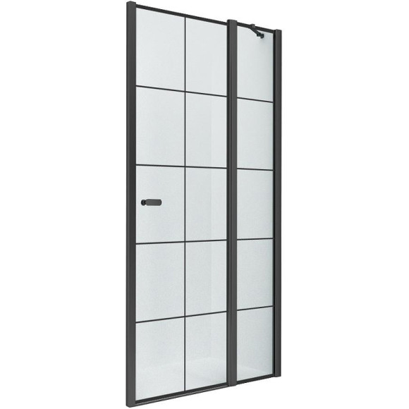 Душевая дверь New Trendy New Soleo Black 90 R D-0293A профиль Черный стекло прозрачное
